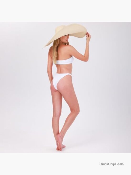 6 Pack Oversized Straw Sun Hats Foldable Floppy Wide Brim Beach Hat for Women main image 4